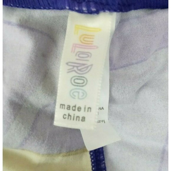 New LuLaRoe Tall & Curvy Leggings Purple With Gold Paper Airplanes Design - Picture 6 of 6